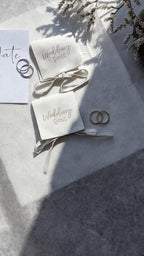 6x6cm Wedding Rings Gift Bag Handmade with recycled Vegan Suede, White Ring Pouch in Gold or Silver available for personalisation